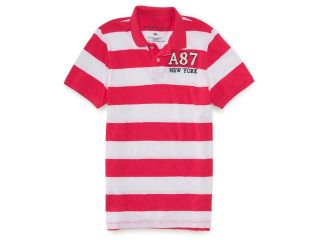 Aeropostale Mens Striped A87 Rugby Polo Shirt 437 L 