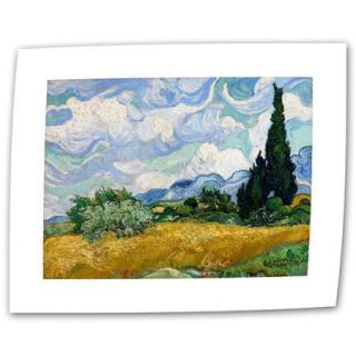 ArtWall ''Wheatfield with Cypresses'' by Vincent van Gogh Painting Print on Canvas