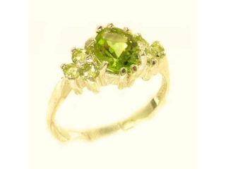 Ladies Contemporary Solid Yellow 9K Gold Natural Peridot Ring   Size 5   Finger Sizes 5 to 12 Available