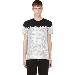 Krisvanassche Black & White Croc Print T Shirt
