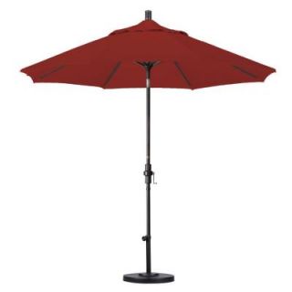 California Umbrella 9 ft. Fiberglass Collar Tilt Patio Umbrella in Brick Pacifica GSCUF908117 SA40