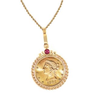 American Coin Treasures 14k Gold Ruby $10 Liberty Gold Piece Eagle