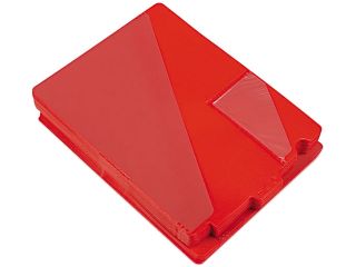 Smead 61960 Out Guides with Diagonal Cut Pockets, Poly, Letter, Red, 50/Box