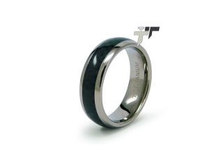 Titanium Carbon Fiber Inlay Men's Ring
