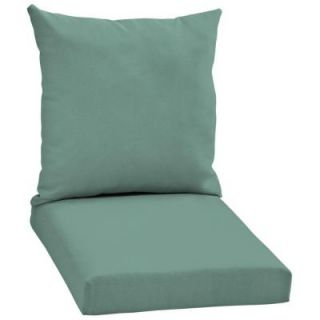 Hampton Bay Turquoise Solid 2 Piece Pillow Back Outdoor Deep Seating Cushion Set DISCONTINUED WC06067B 9D1