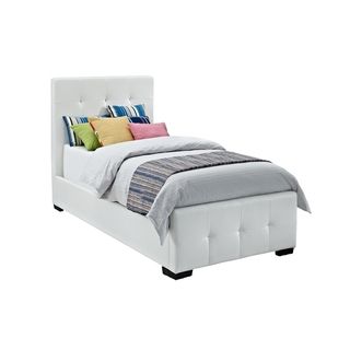 DHP Florence White Upholstered Twin Bed   Shopping   Great