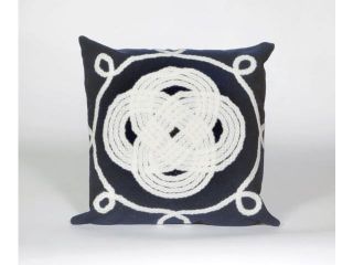 Ornamental Knot Navy 20" Square Indoor Outdoor Pillow