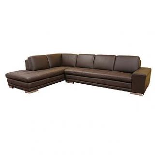 Baxton Studio Aladdin Leather/Leather Match Sofa/Chaise Set in Dark