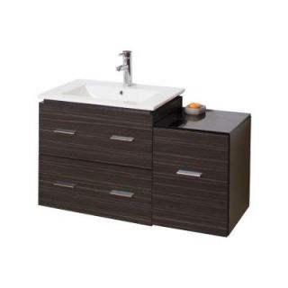 American Imaginations 37 in. W x 18 in. D Modern Wall Mount Plywood Melamine Vanity Base Only In Dawn Grey 755