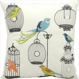 Mina Victory by Nourison White Birds on Wire Indoor/ Outdoor Throw