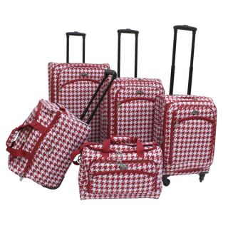 American Flyer Houndstooth 5 piece Expandable Spinner Luggage Set