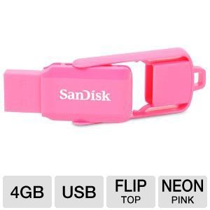 SanDisk Cruzer SDCZ52N004GAW35P 4GB USB Flash Drive   Pink Neon