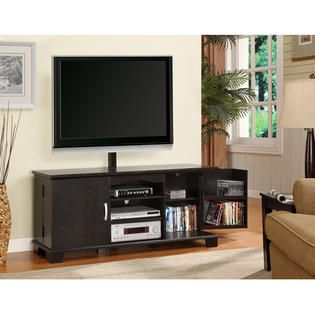 Walker Edison 60 in. Black Wood TV Stand with Mount   Home   Furniture