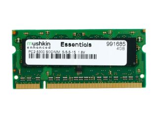 Mushkin Enhanced Essentials 8GB (2 x 4GB) 200 Pin DDR2 SO DIMM DDR2 667 (PC2 5300) Dual Channel Kit Laptop Memory Model 996685
