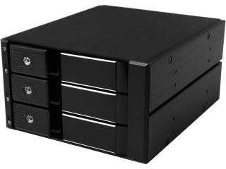 Athena Power BP TLA2131SAC 3.5" HDD Trayless Hot Swap Backplane Module Converts 2 X 5.25" to 3 X 3.5" SAS/SATA 6Gb/s HDD   Aluminum Cage & Tray w/ Security Keylock, 70mm Fan & LED Indicators   Server Accessories