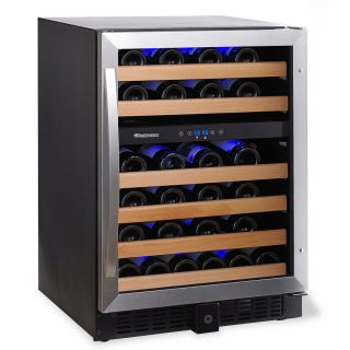 Wine Enthusiast 46 Bottle Stainless Steel Dual Zone Wine Chiller