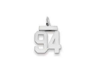 The Athletic Small Polished Number 94 Pendant in 14K White Gold