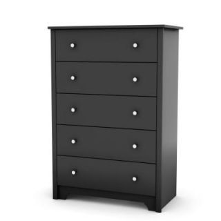 South Shore Furniture Bel Air 5 Drawer Chest in Pure Black 3170035