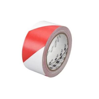 TEKK Protection 2 in. x 36 yd. Red and White Safety Stripe Tape 767DC