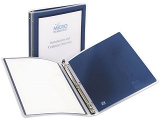 Avery 15766 Flexi View Round Ring Presentation View Binder, 1/2" Capacity, Navy Blue