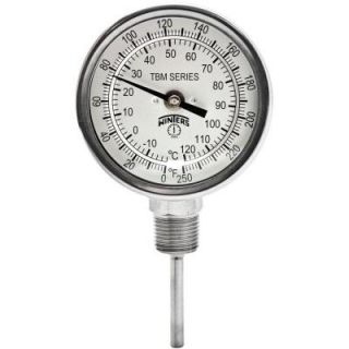 Winters Instruments TBM Series 3 in. Dial Thermometer with Bottom Connection and 2.5 in. Stem with Temperature Range of 0 250°F/C TBM31025B8