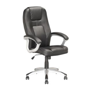 CorLiving LOF 808 O Executive Office Chair in Black Leatherette