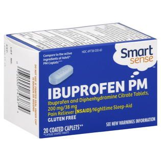 Smart Sense  Ibuprofen PM, 200 mg/38 mg, Caplets, 20 caplets