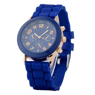 Zodaca Dark Blue Analog Quartz Silicone Jelly Sports Watch   17150173
