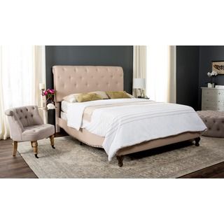 Amelia Button tufted Contemporary Upholstered Queen size Bed
