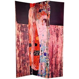 Oriental Furniture  6 ft. Tall Double Sided Works of Klimt Canvas Room