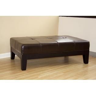 Baxton  Easter 16.5H x 47.6W x 30.3D Leather Storage Bench   Dark