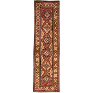 Red Tribal Kazak Runner Wool Area Rug (210 x 101)   16924059
