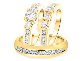 1 5/8 Carat T.W. Round Cut Diamond Mens Wedding Band 14K White Gold  Size 10.75