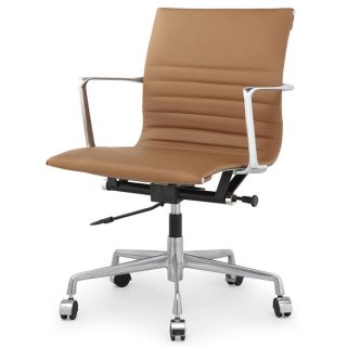 QUINZE Office Chair In Brown Italian Leather   Shopping