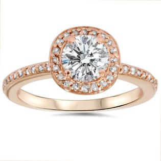Pompeii 1.00CT Rose Gold Diamond Engagement Ring   Jewelry   Rings