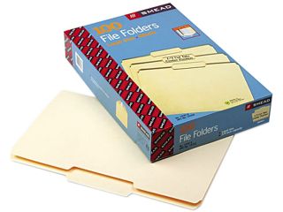 Smead 15332 File Folders, 1/3 Cut Second Position, One Ply Top Tab, Legal, Manila, 100/Box