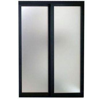 Contractors Wardrobe 84 in. x 96 in. Eclipse Mystique Glass Bronze Finish Aluminum Interior Sliding Door ECL 8496BZ2R