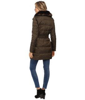 dkny belted faux fur hooded down coat, Clothing, Women