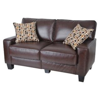 add to registry for Serta Monaco Leather 60 Loveseat   Brown add to