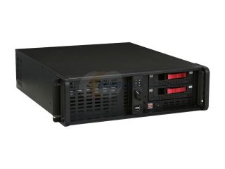 iStarUSA D 3P 2/7M1SA RED Black Steel 3U Rackmount Server Case