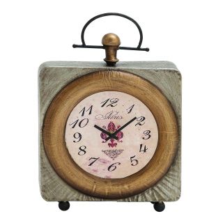 Classic Customary Metal Table Clock by Woodland Imports