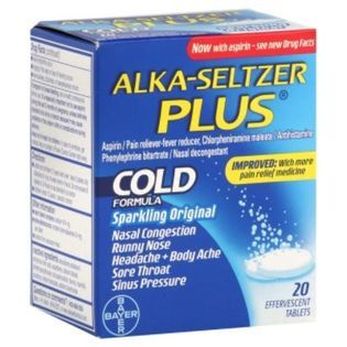 Alka Seltzer Plus Cold Formula. Sparkling Original, Effervescent
