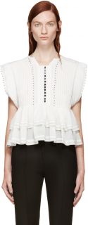 Isabel Marant Off White Pleated Raquel Blouse