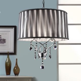 TRIBECCA HOME Silver Mist Hanging Crystal Drum Shade Chandelier