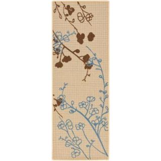 Safavieh Courtyard Natural Brown/Blue 2 ft. 3 in. x 10 ft. Runner CY4038B 210