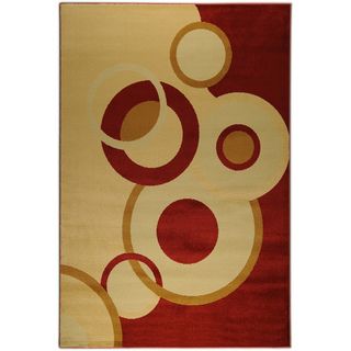 Antep Collection Circles Red Runner Rug (2 x 7)