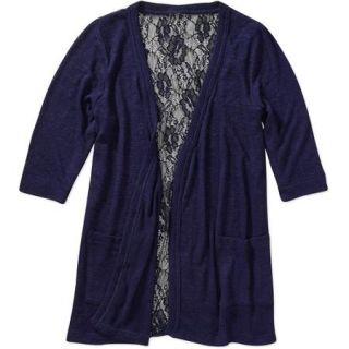 Concepts Women's Plus Size Lightweight Cardigan with Lace Back