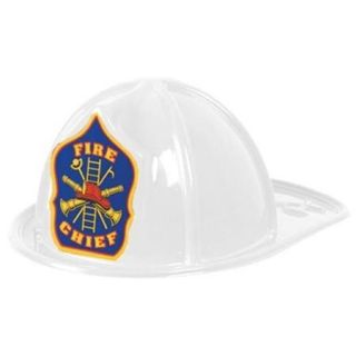 Beistle 66784 W White Plastic Fire Chief Hat   Pack of 48