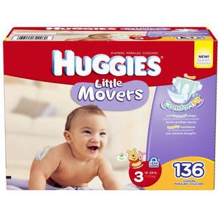 Huggies  Little Movers Diapers, Size 3, 136ct