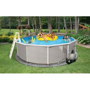 Blue Wave Belize 24 Round 52 Deep 6 Top Rail Swimming Pool Package